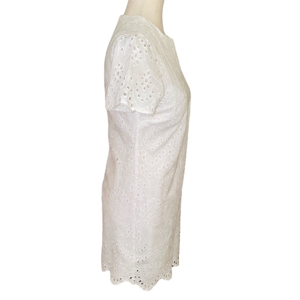 Zara white eyelet shift scalloped dress Small - Picture 3 of 15